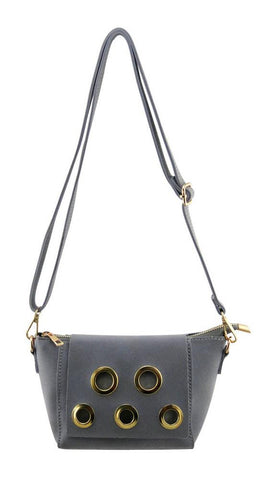 Crossbody Suede Look and Feel 5 grommet bag