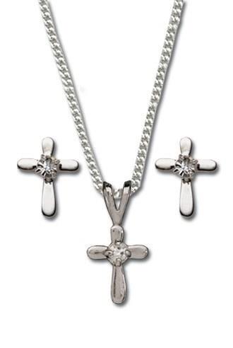Cross Necklace and Earring Set