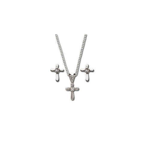 Cross Necklace and Earring Set