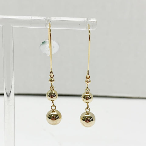 3 Gold Ball Earrings