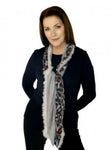 Grey Animal Print Scarf