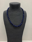 Navy Bead Necklace 24"