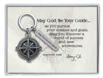 k
May God Be Your Guide Compass Key Chain