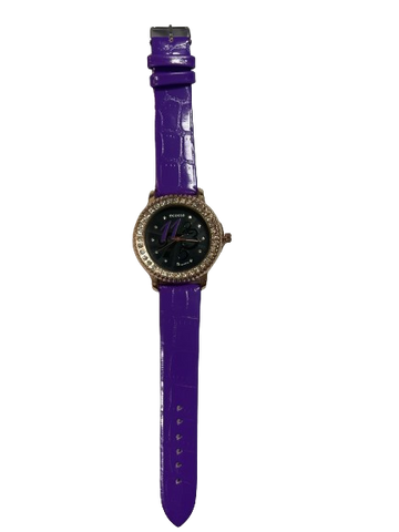 Large Black Face Watch with Purple Band