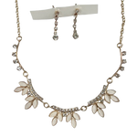 White Leaf Necklace and Earring Set