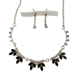 Black Leaf Necklace and Earring Set