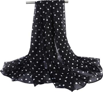 Black and White Polka Dot Scarf