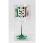 60th Wine Glass with Sentiment