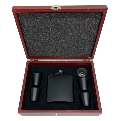 Black Flask and Glasses Box Set