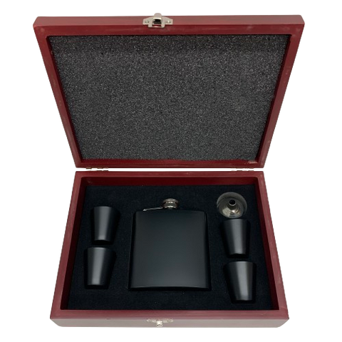 Black Flask and Glasses Box Set