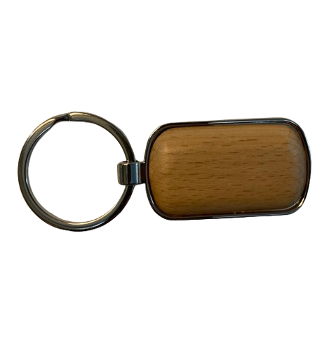 Wood and Silver Keychain