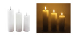 3pc White LED Stripe Flame Candle Set