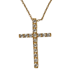 Gold Vermeil Cross with Cubic Zirconia