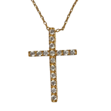 Gold Vermeil Cross with Cubic Zirconia