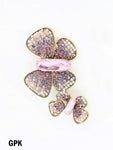 Double Pink Butterfly Brooch