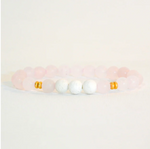 Rose Quartz and White Lava Stone Bracelet