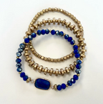 Royal Blue and Gold Stacked Trio