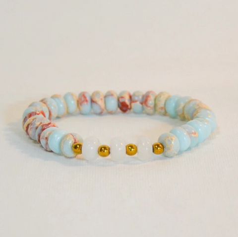 Rondelle Shoushan Bracelet with Opals