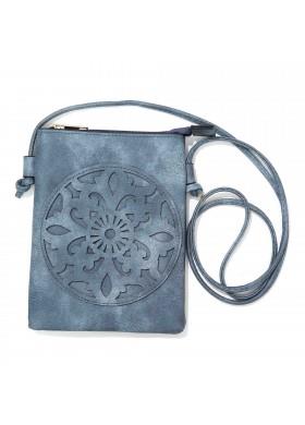 Navy Crossbody Purse with Mandala Detail