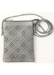 Grey Crossbody Purse with Stud Detail