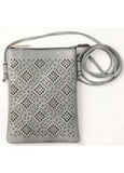 Grey Crossbody Purse with Stud Detail