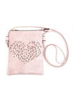 Pink Crossbody Purse with Heart Detail