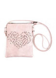 Pink Crossbody Purse with Heart Detail