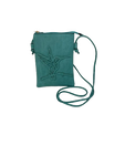 Aqua Crossbody Purse with Hummingbird Detail