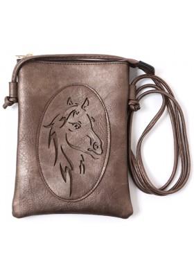 Copper Crossbody Purse with Horse Detail