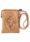 Copper Crossbody Purse with Horse Detail