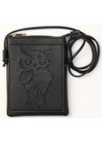 Black Crossbody Purse with Owl Detail