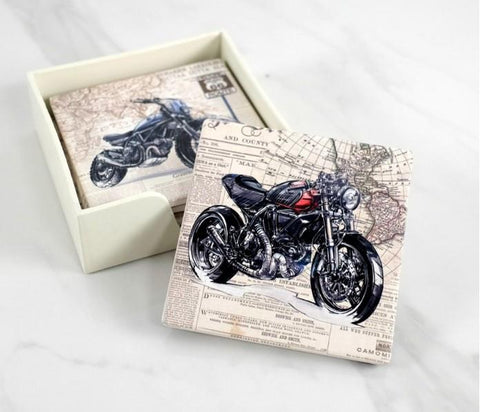 Set of 4 Motorcyles Coasters