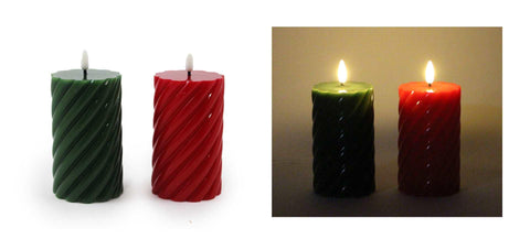 Green Twist Flameless Candle