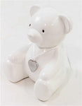 White Bear with Silver Heart Bank