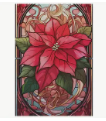 Stained Glass Pointsettia Garden Flag