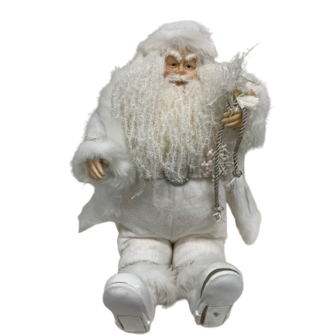 White Sitting Santa "AS IS"