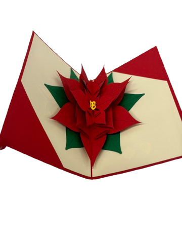 Poinsettia Pop Up Christmas Card