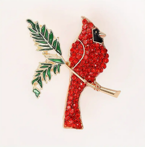 Cardinal Brooch