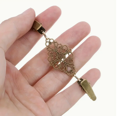 Ornate Antique Gold Sweater Clip