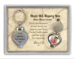 NEVER NOT MISSING YOU HEART PHOTO LOCKET KEY RING