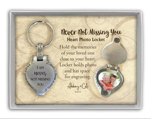 NEVER NOT MISSING YOU HEART PHOTO LOCKET KEY RING