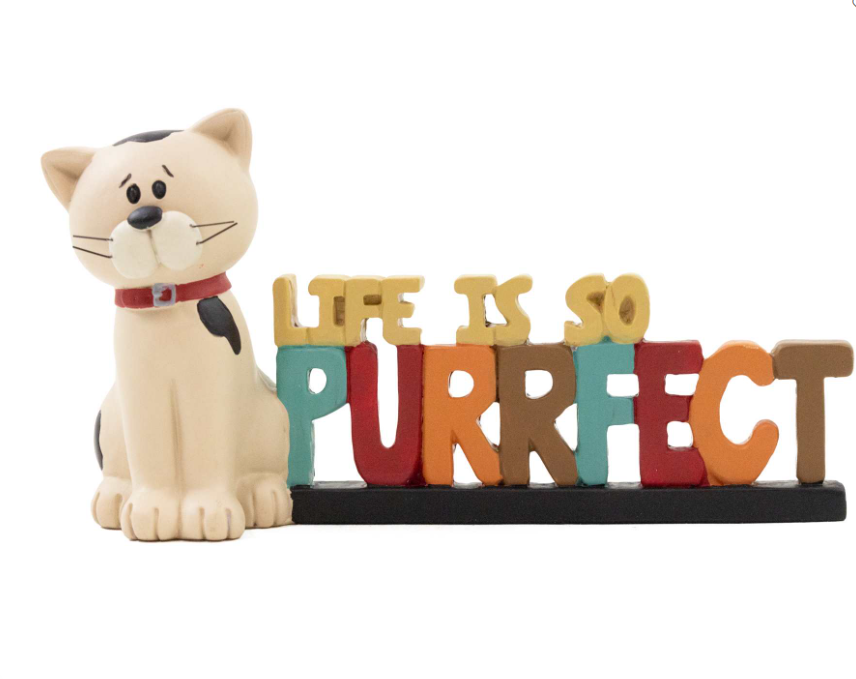 Life So Purrfect Cat Message Block