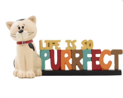 Life So Purrfect Cat Message Block