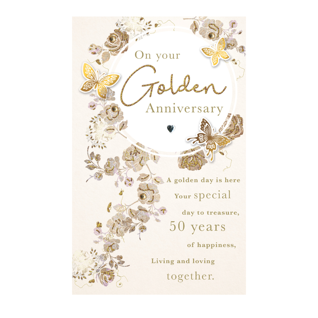 50th Anniversary Card – Golden Wedding Celebration