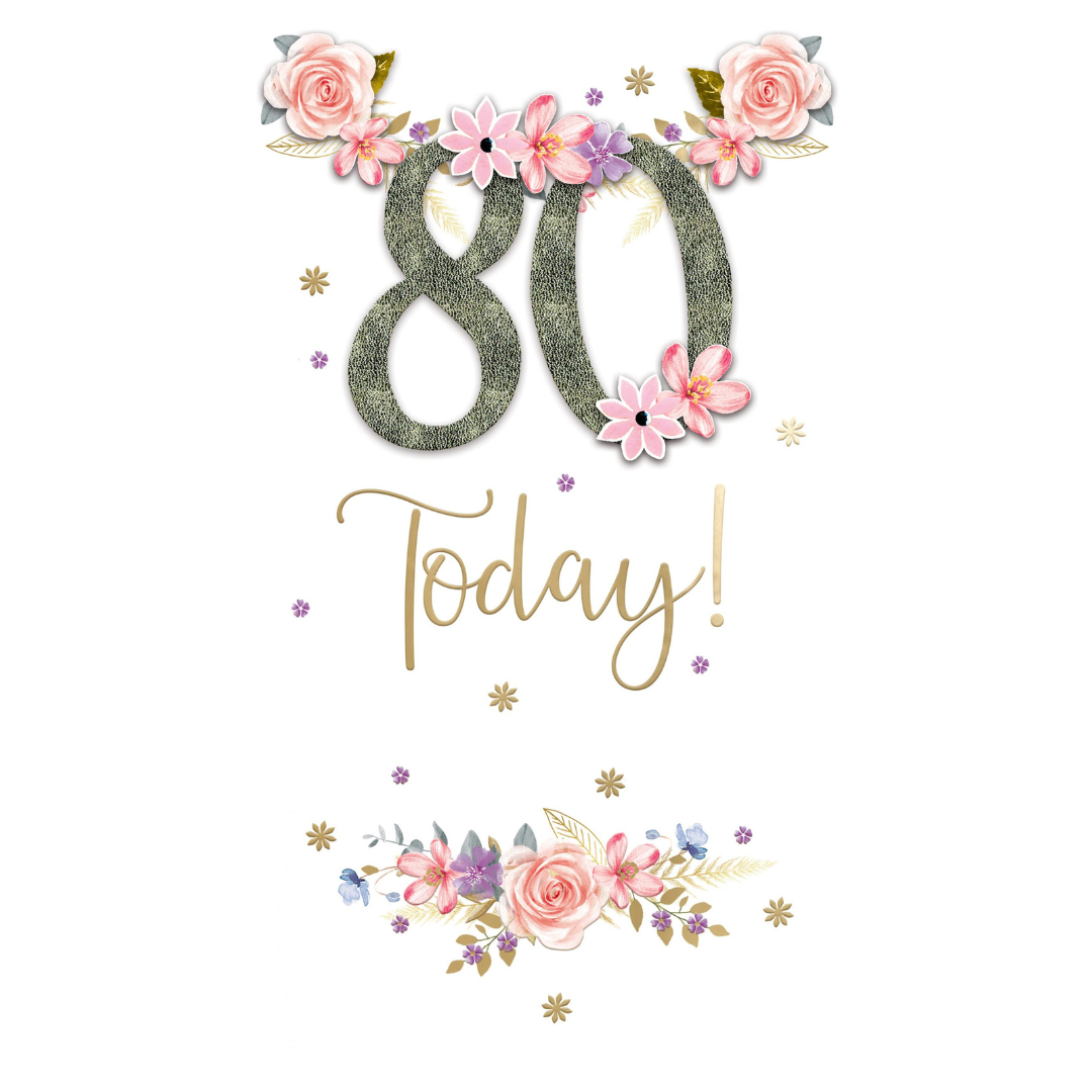 80th Birthday Card for Her – Elegant Celebration