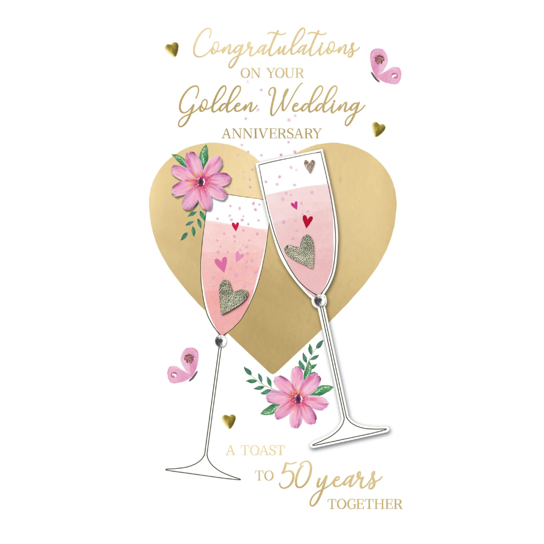50th Wedding Anniversary Card – Golden Celebration
