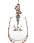 Friends Wine Glass with Stopper