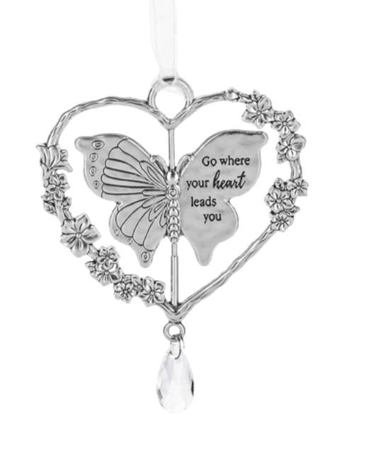 Go Where Your Heart Leads You Butterfly Ornament