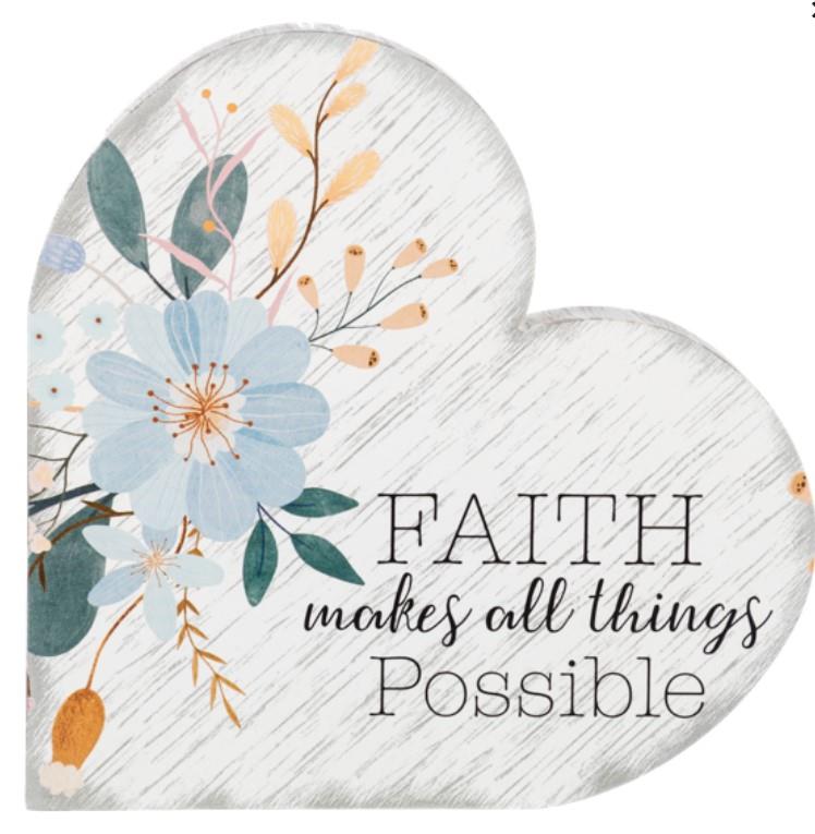 Faith Inspirational Heart Plaque
