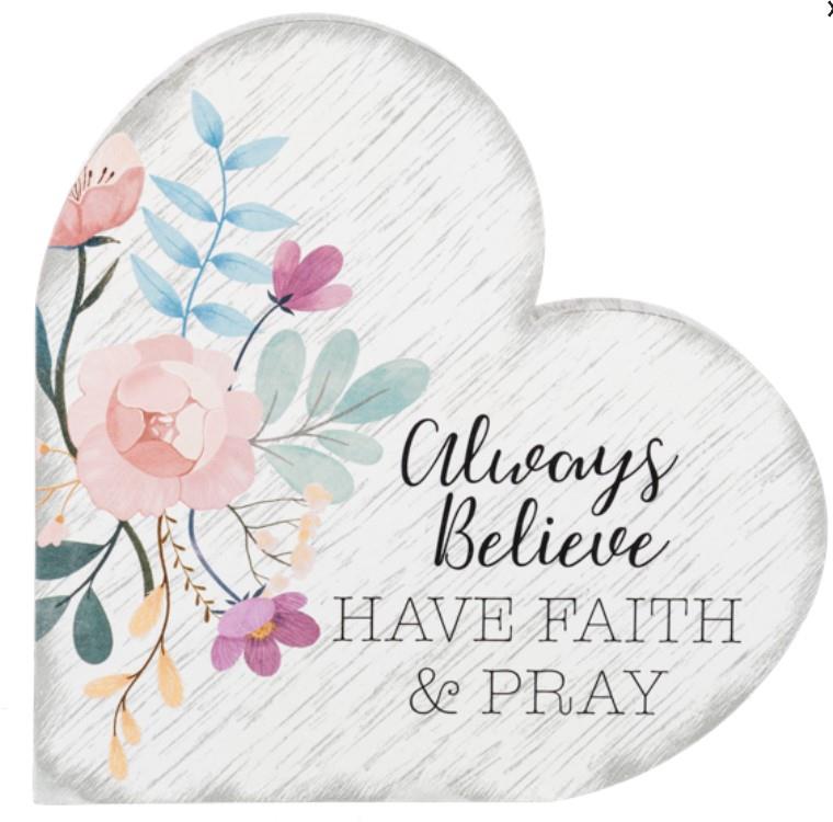Always Believe Inspirational Heart Plaque